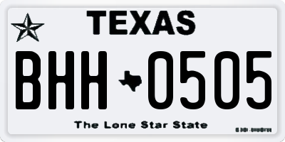 TX license plate BHH0505