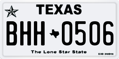 TX license plate BHH0506