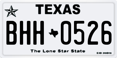 TX license plate BHH0526