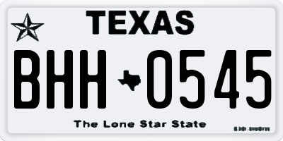 TX license plate BHH0545