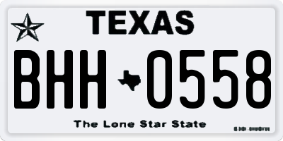 TX license plate BHH0558