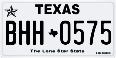 TX license plate BHH0575