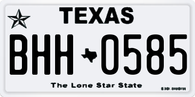 TX license plate BHH0585