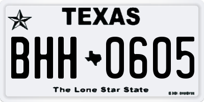 TX license plate BHH0605