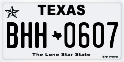 TX license plate BHH0607