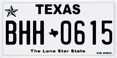 TX license plate BHH0615