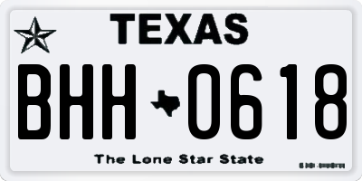 TX license plate BHH0618