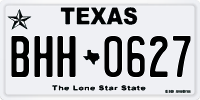 TX license plate BHH0627