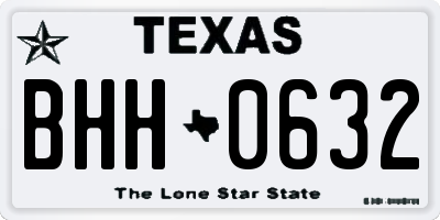 TX license plate BHH0632