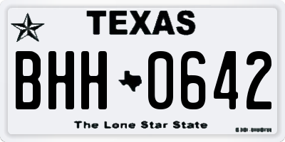 TX license plate BHH0642