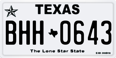 TX license plate BHH0643