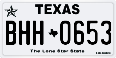 TX license plate BHH0653