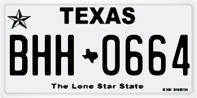 TX license plate BHH0664