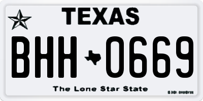 TX license plate BHH0669