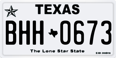 TX license plate BHH0673