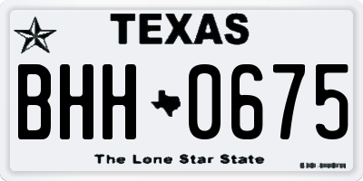 TX license plate BHH0675