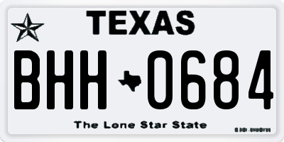 TX license plate BHH0684