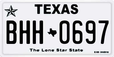 TX license plate BHH0697