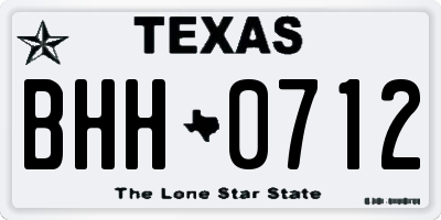 TX license plate BHH0712