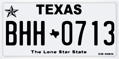 TX license plate BHH0713