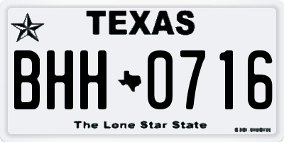 TX license plate BHH0716
