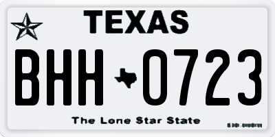TX license plate BHH0723