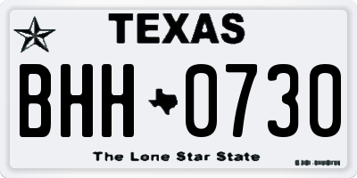 TX license plate BHH0730