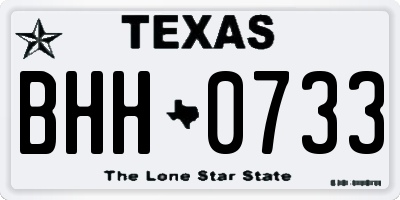 TX license plate BHH0733