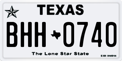 TX license plate BHH0740