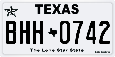 TX license plate BHH0742