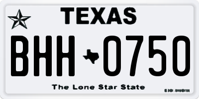 TX license plate BHH0750