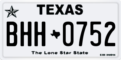 TX license plate BHH0752