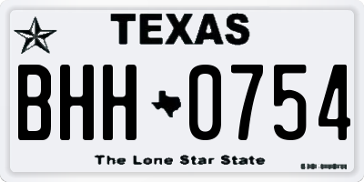 TX license plate BHH0754
