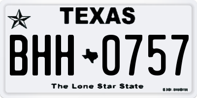 TX license plate BHH0757