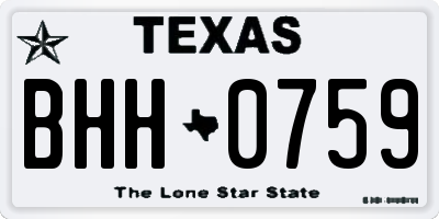 TX license plate BHH0759