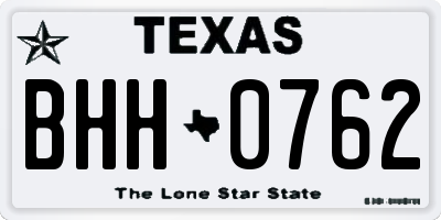 TX license plate BHH0762