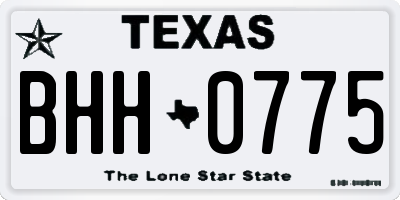 TX license plate BHH0775