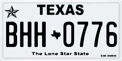 TX license plate BHH0776