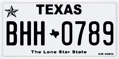 TX license plate BHH0789