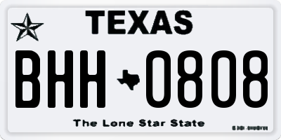 TX license plate BHH0808