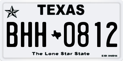 TX license plate BHH0812