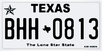 TX license plate BHH0813