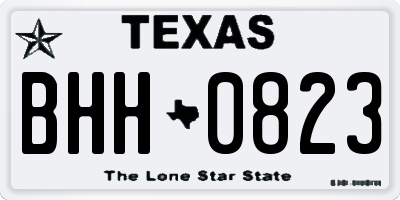 TX license plate BHH0823