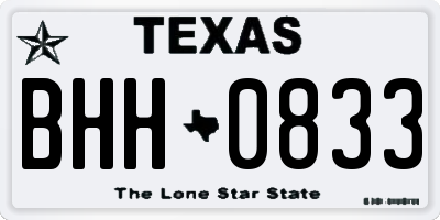 TX license plate BHH0833