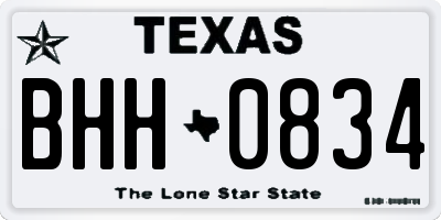 TX license plate BHH0834