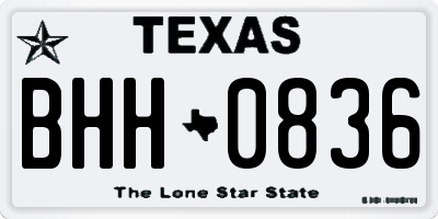 TX license plate BHH0836