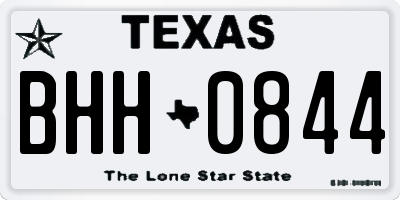 TX license plate BHH0844