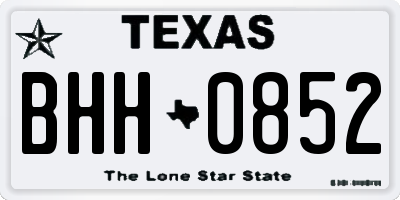 TX license plate BHH0852