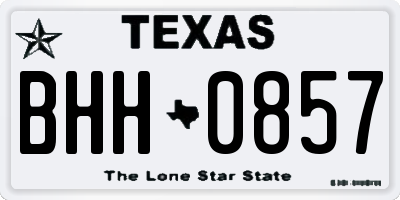 TX license plate BHH0857