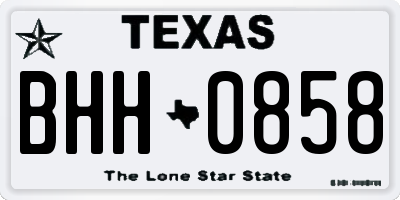 TX license plate BHH0858